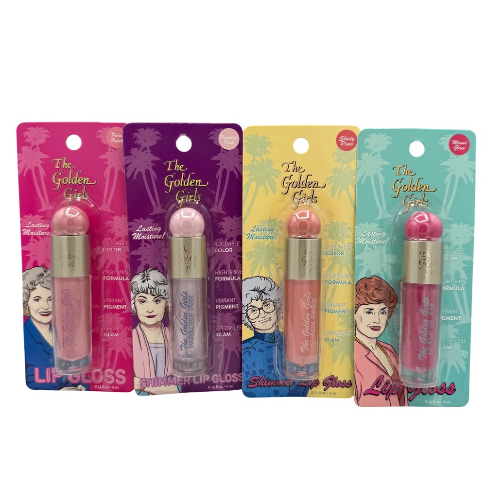 The Golden Girls Lip Gloss Lot Palm Peach Paradise Pink Shady Pines Miami Glam